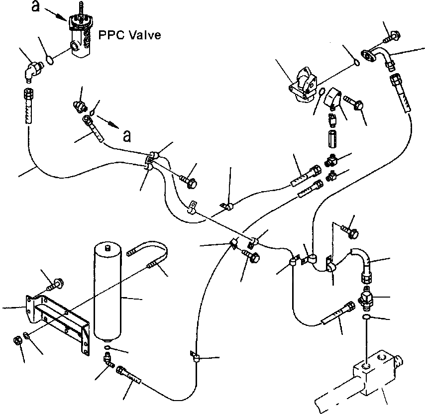 Схема запчастей Komatsu WA700-3L - FIG. H-A ГИДРАВЛ ЛИНИЯ - P.P.C. КЛАПАН - АККУМУЛЯТОР ГИДРАВЛИКА