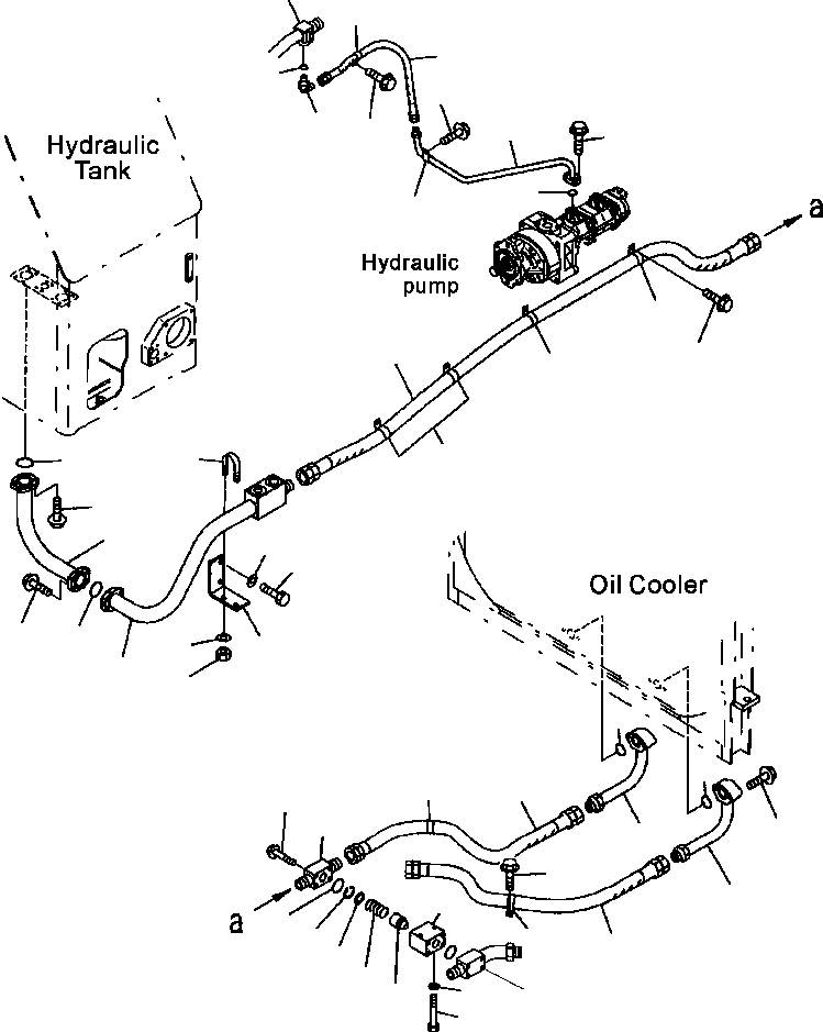 Схема запчастей Komatsu WA700-3L - FIG. H-A ГИДРАВЛ ЛИНИЯ - НАСОС ЛИНИЯ ОХЛАЖДЕНИЯ ГИДРАВЛИКА