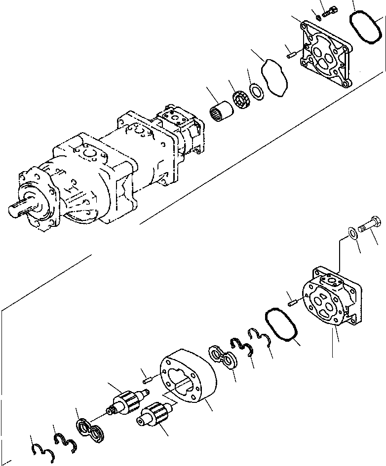 Схема запчастей Komatsu WA700-3L - FIG. H-A ГИДРОТРАНСФОРМАТОР И НАСОС PPC - НАСОС ASSEMBLY - SAR ГИДРАВЛИКА