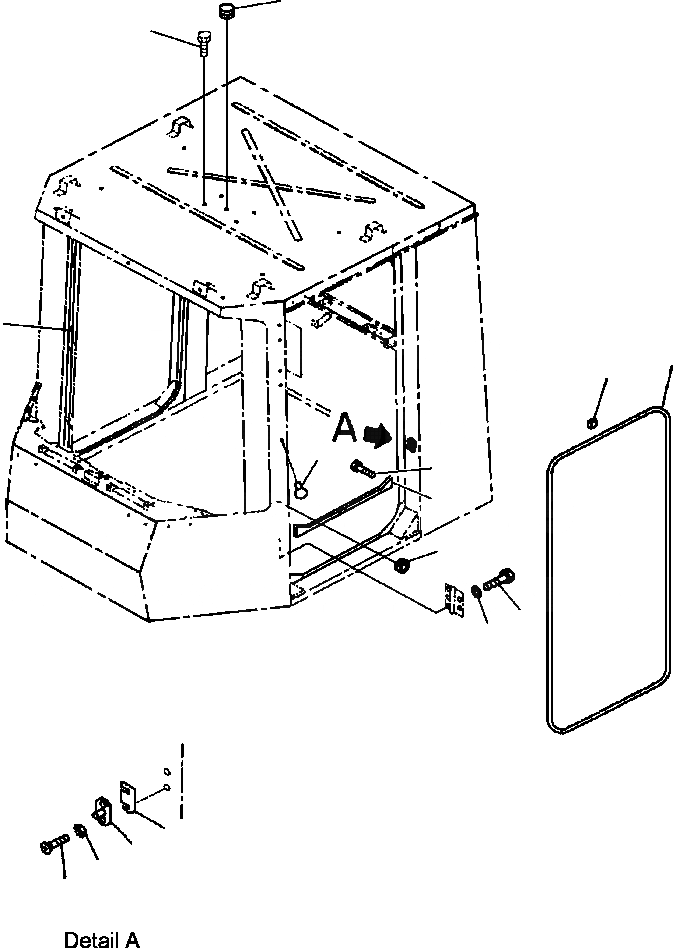 Схема запчастей Komatsu WA700-3L - FIG. K-9A КАБИНА - КРЫШКА И ЧАСТИ ДВЕРИ КАБИНА ОПЕРАТОРА И СИСТЕМА УПРАВЛЕНИЯ