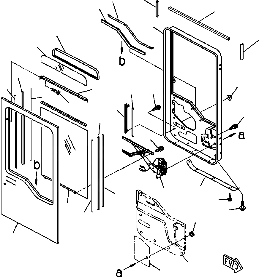 Схема запчастей Komatsu WA700-3L - FIG. K-A ПРАВ. ДВЕРЬ ASSEMBLY - ДВЕРЬ, ОКНА И РЕГУЛЯТОР КАБИНА ОПЕРАТОРА И СИСТЕМА УПРАВЛЕНИЯ
