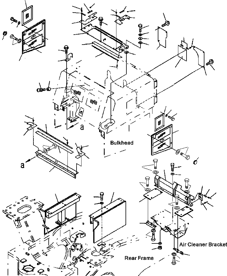 Схема запчастей Komatsu WA700-3L - FIG. M-A ОТСЕК ДВИГАТЕЛЯ- КРЫШКАASSEMBLY ЧАСТИ КОРПУСА