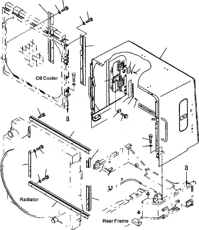 Схема запчастей Komatsu WA700-3L - FIG. M-9A КАПОТ - ЗАЩИТА РАДИАТОРА ЧАСТИ КОРПУСА