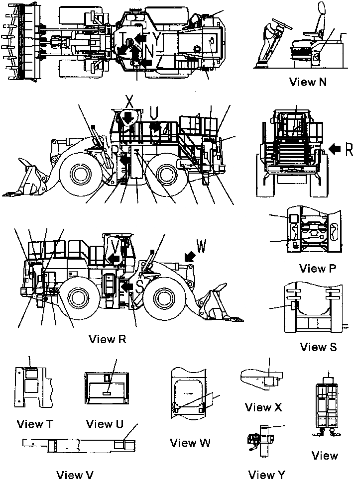 Схема запчастей Komatsu WA700-3L - FIG. U-A МАРКИРОВКА - АНГЛ. МАРКИРОВКА