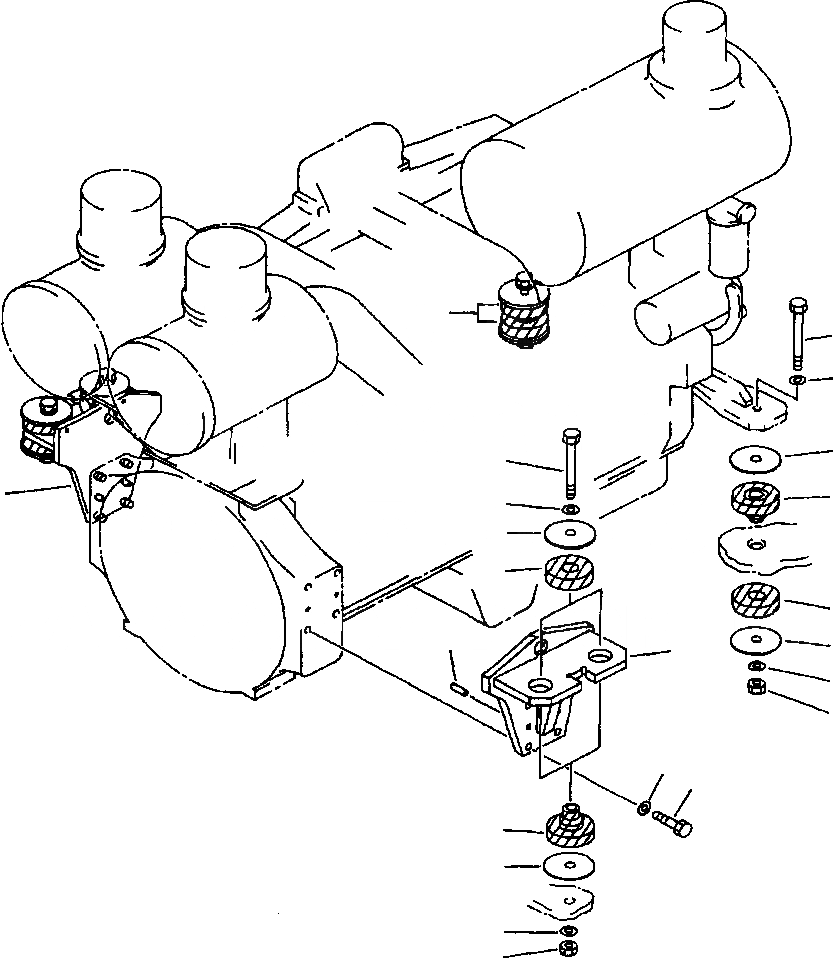 Схема запчастей Komatsu WA700-1L - КРЕПЛЕНИЕ ДВИГАТЕЛЯ КОМПОНЕНТЫ ДВИГАТЕЛЯ & ЭЛЕКТРИКА