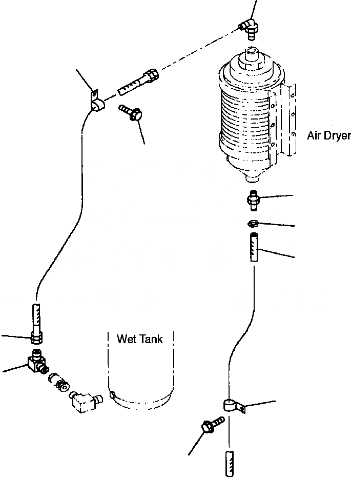Схема запчастей Komatsu WA700-1L - ВОЗД. ВЛАГООТДЕЛИТЕЛЬ ТРУБЫ (/) (ВОЗД. ВЛАГООТДЕЛИТЕЛЬ - WET БАК) ВЕДУЩ. ВАЛ