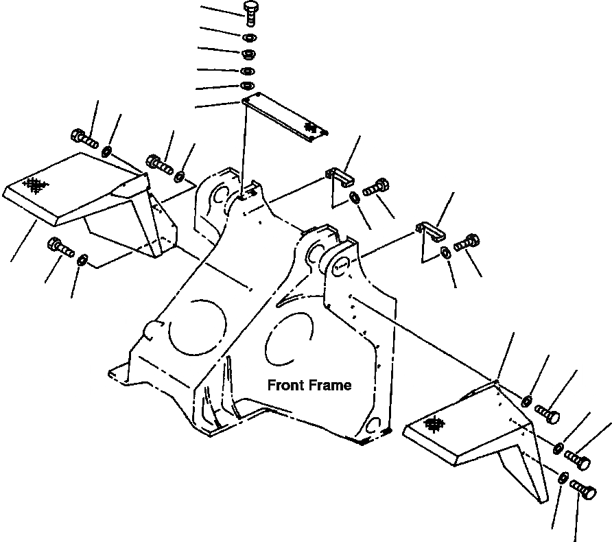 Схема запчастей Komatsu WA700-1L - ПЕРЕДН. КРЫЛО AND СТУПЕНИ РАМА