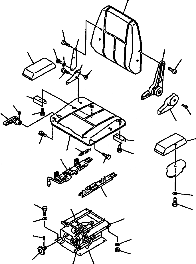 Схема запчастей Komatsu WA700-1L - СИДЕНЬЕ ОПЕРАТОРА (РЕГУЛИР. ТИП) РАМА