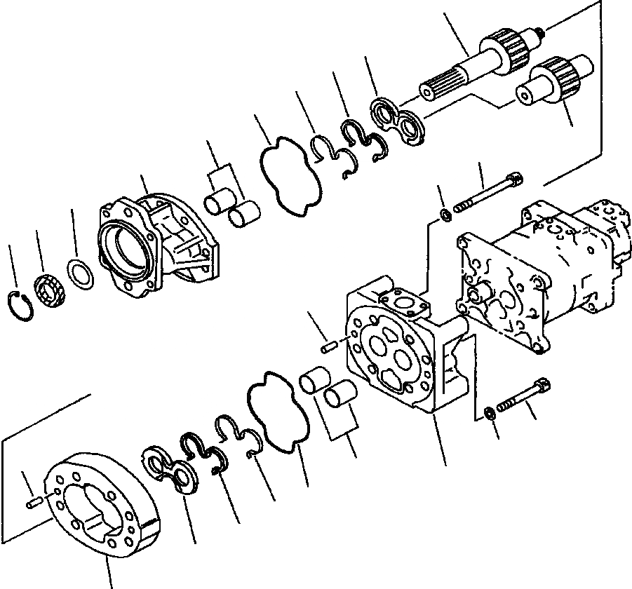 Схема запчастей Komatsu WA700-1L - ГИДРОТРАНСФОРМАТОР И P.O.C. НАСОС (/) УПРАВЛ-Е РАБОЧИМ ОБОРУДОВАНИЕМ