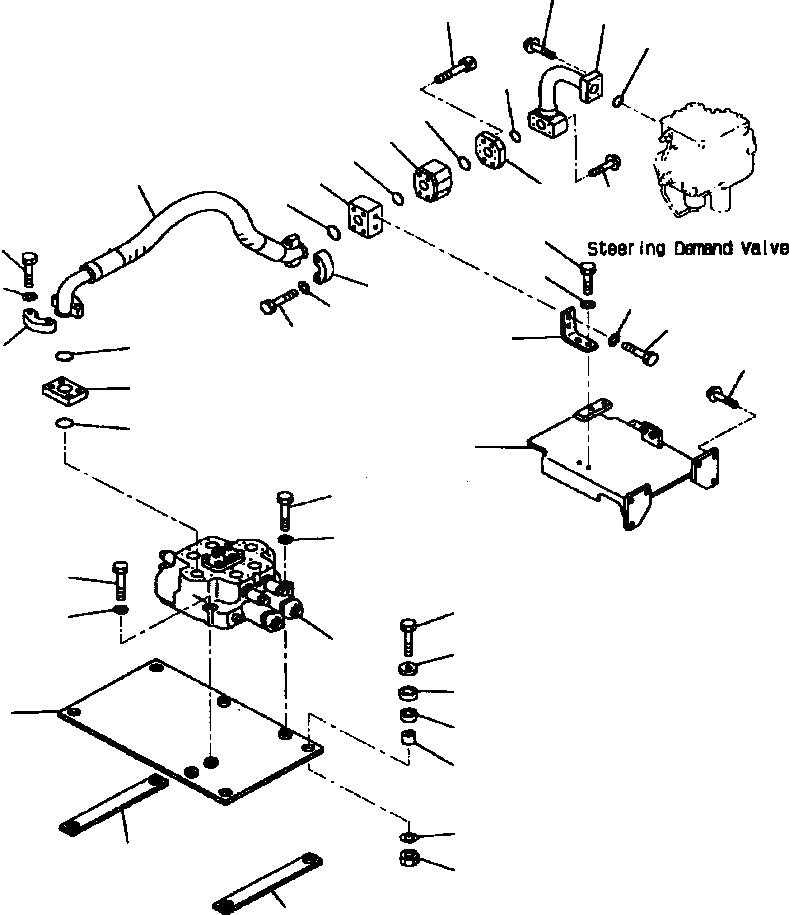 Схема запчастей Komatsu WA700-1L - ГИДРОЛИНИЯ (ЗАПРАШИВАЮЩ. КЛАПАН - УПРАВЛЯЮЩ. КЛАПАН) УПРАВЛ-Е РАБОЧИМ ОБОРУДОВАНИЕМ