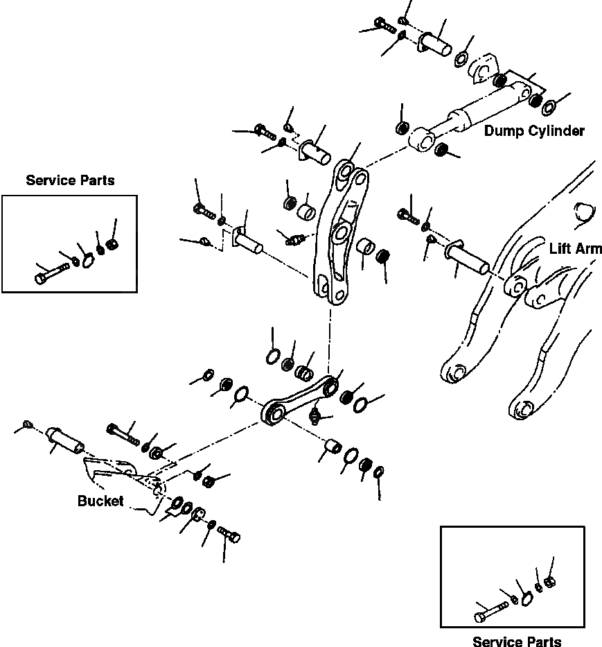 Схема запчастей Komatsu WA700-1L - КОЛЕНЧАТЫЙ РЫЧАГ РАБОЧЕЕ ОБОРУДОВАНИЕ