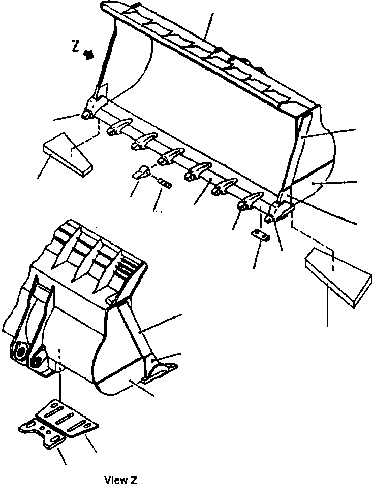 Схема запчастей Komatsu WA700-1L - КОВШ, 8. CUBIC METERS (С TEETH) РАБОЧЕЕ ОБОРУДОВАНИЕ