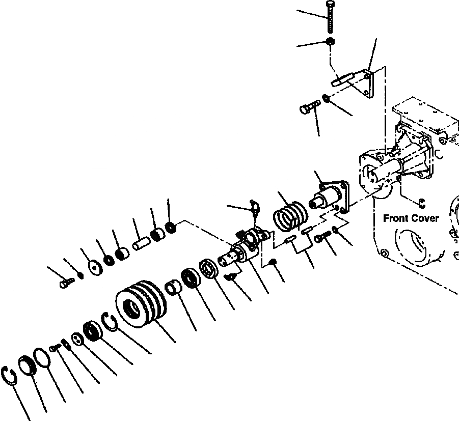 Схема запчастей Komatsu WA700-1L - НАТЯЖНОЙ РОЛИК ДВИГАТЕЛЬ