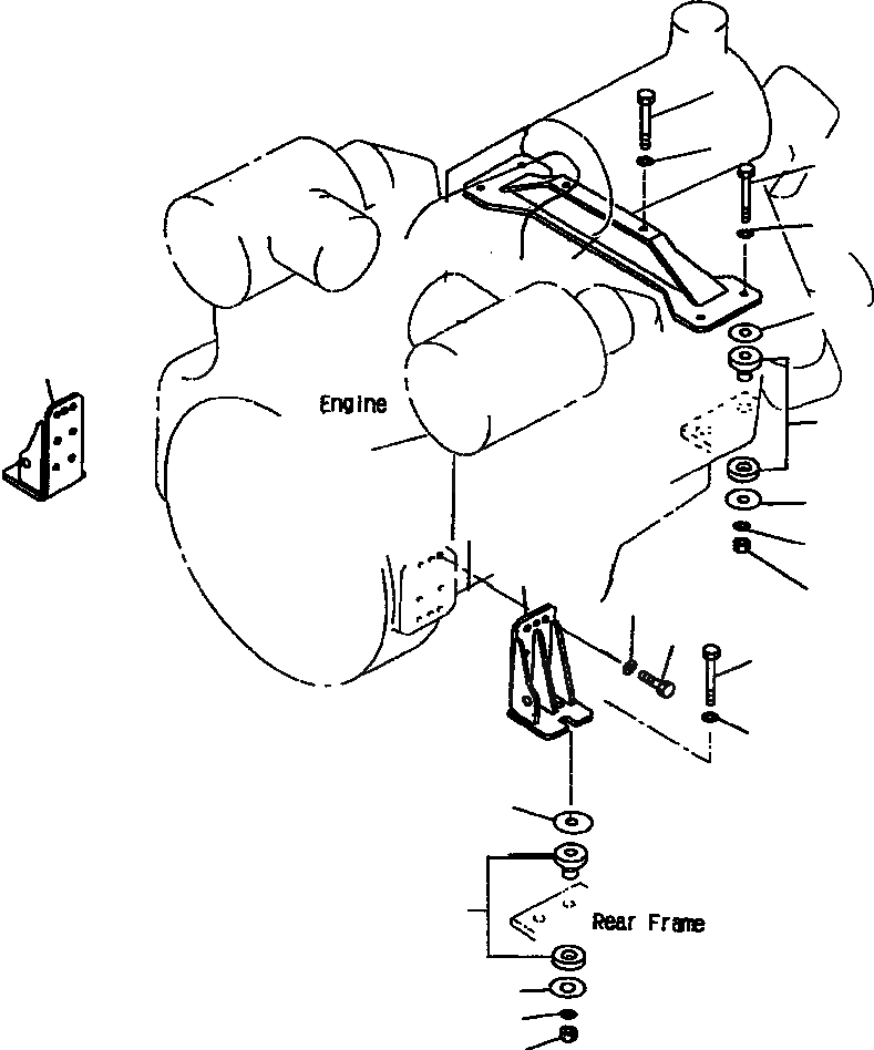 Схема запчастей Komatsu WA800-2L - FIG NO. КРЕПЛЕНИЕ ДВИГАТЕЛЯ КОМПОНЕНТЫ ДВИГАТЕЛЯ & ЭЛЕКТРИКА