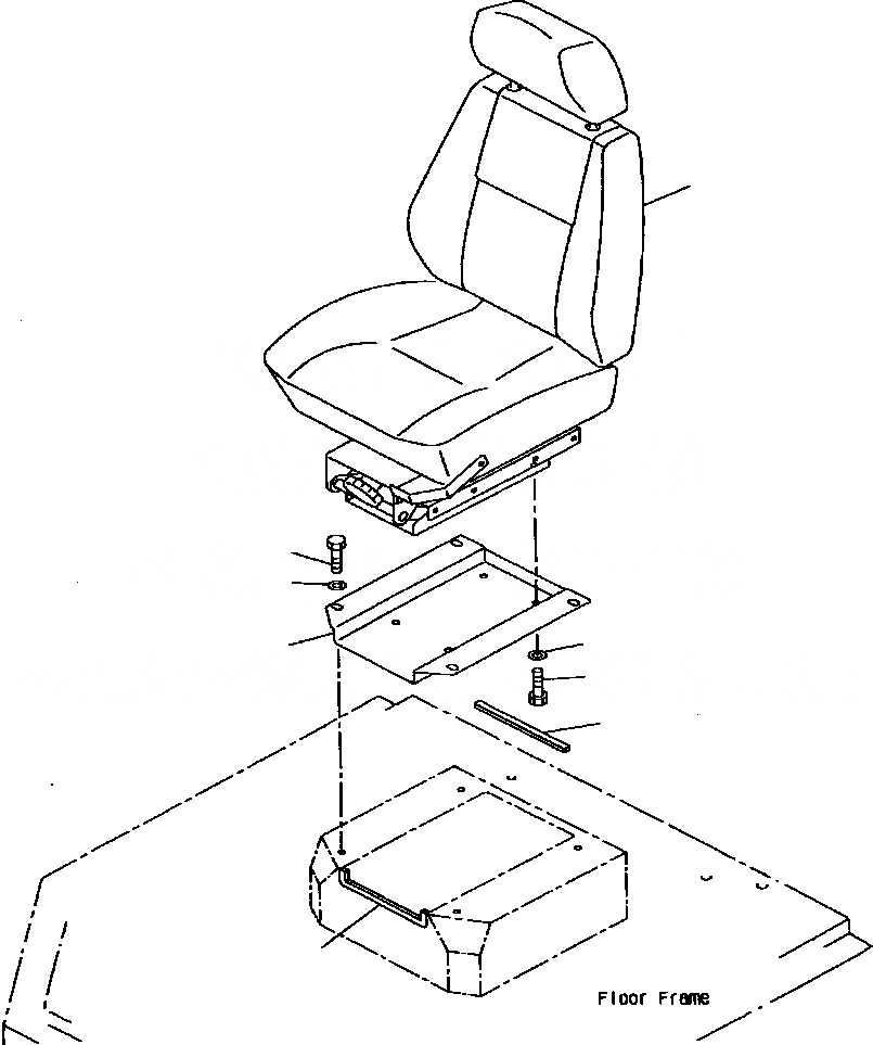 Схема запчастей Komatsu WA800-2L - FIG NO. СИДЕНЬЕ ОПЕРАТОРА И КРЕПЛЕНИЕ РАМА