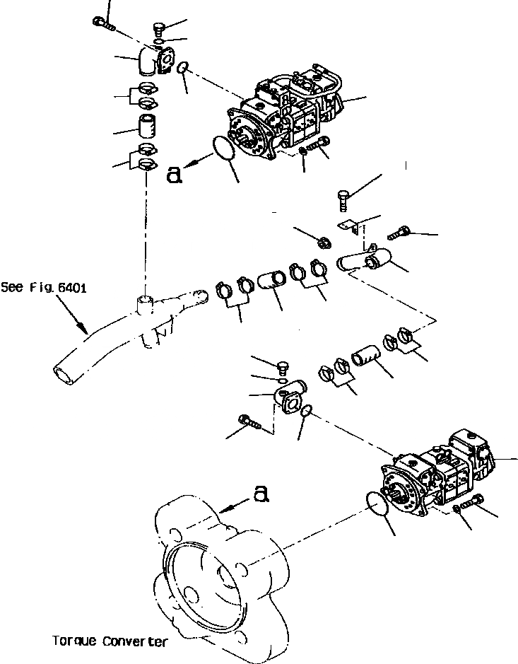 Схема запчастей Komatsu WA800-2L - FIG NO. ГИДРОЛИНИЯ (ИЗ БАКА В НАСОС /) УПРАВЛ-Е РАБОЧИМ ОБОРУДОВАНИЕМ