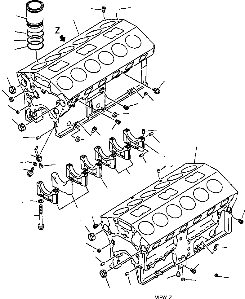 Схема запчастей Komatsu WA800-2L - FIG NO. БЛОК ЦИЛИНДРОВ БЛОК ЦИЛИНДРОВ