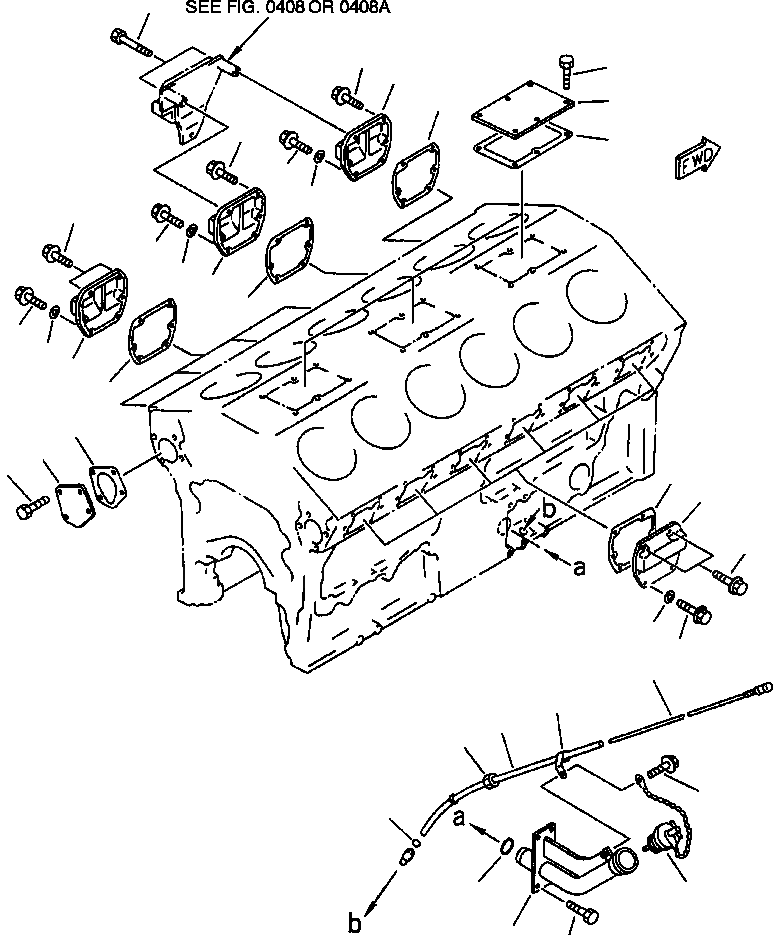 Схема запчастей Komatsu WA800-2L - FIG NO. БЛОК ЦИЛИНДРОВ COVER БЛОК ЦИЛИНДРОВ