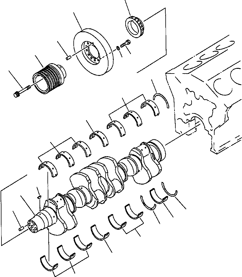 Схема запчастей Komatsu WA800-2L - FIG NO. КОЛЕНВАЛ БЛОК ЦИЛИНДРОВ