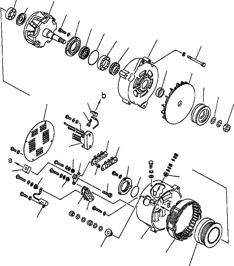 Схема запчастей Komatsu WA800-2L - FIG NO. ГЕНЕРАТОР (A) ЭЛЕКТРИКА