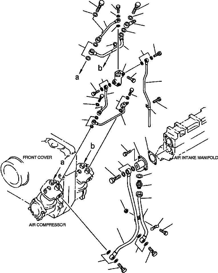 Схема запчастей Komatsu WA800-2L - FIG NO. 7 ЛИНИЯ КОМПРЕССОРА (/) АКСЕССУАРЫ