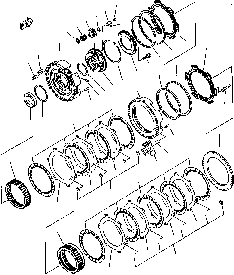Схема запчастей Komatsu WA800-2LC - FIG NO. ТРАНСМИССИЯ (1 И 2 МУФТА) ГИДРОТРАНСФОРМАТОР И ТРАНСМИССИЯ
