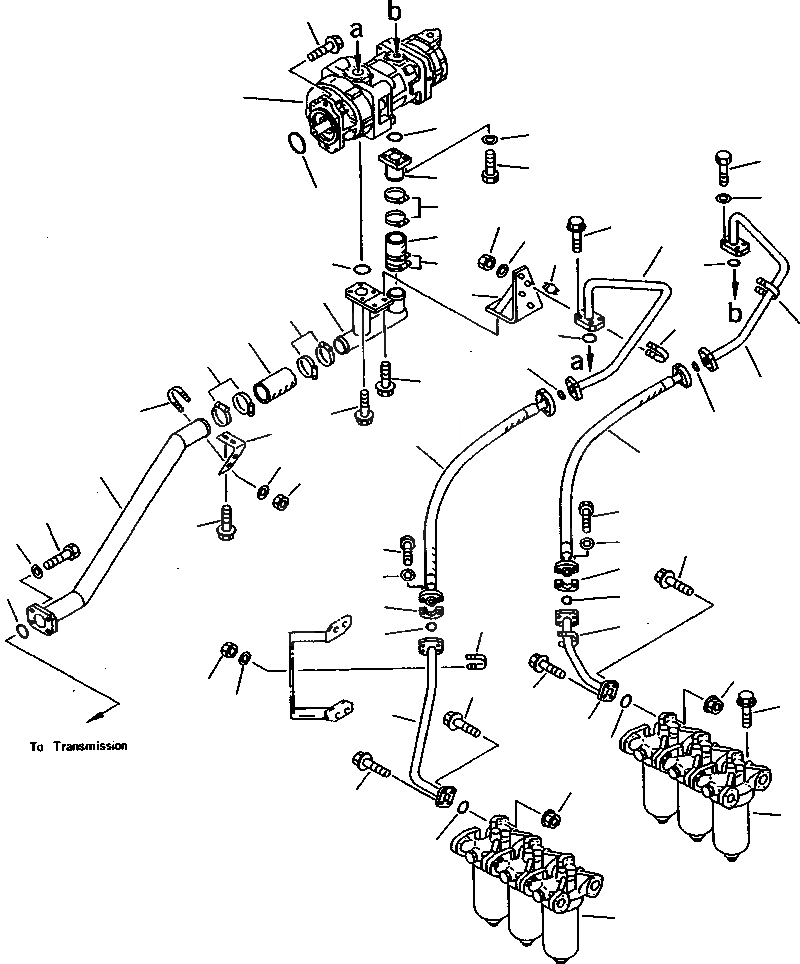 Схема запчастей Komatsu WA800-2LC - FIG NO. 7A ГИДРОЛИНИЯ ТРАНСМИССИИ (/) ГИДРОТРАНСФОРМАТОР И ТРАНСМИССИЯ