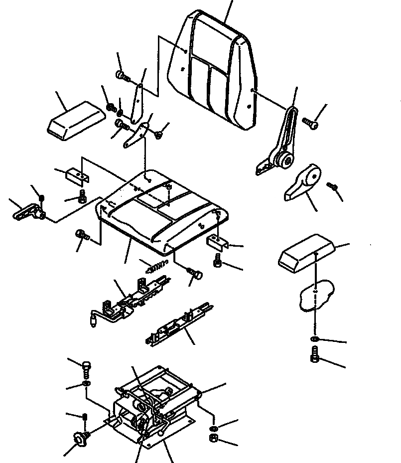 Схема запчастей Komatsu WA800-2LC - FIG NO. СИДЕНЬЕ ОПЕРАТОРА (РЕГУЛИР. ТИП) РАМА, ЧАСТИ КОРПУСА & SUPERSTRUCTURE