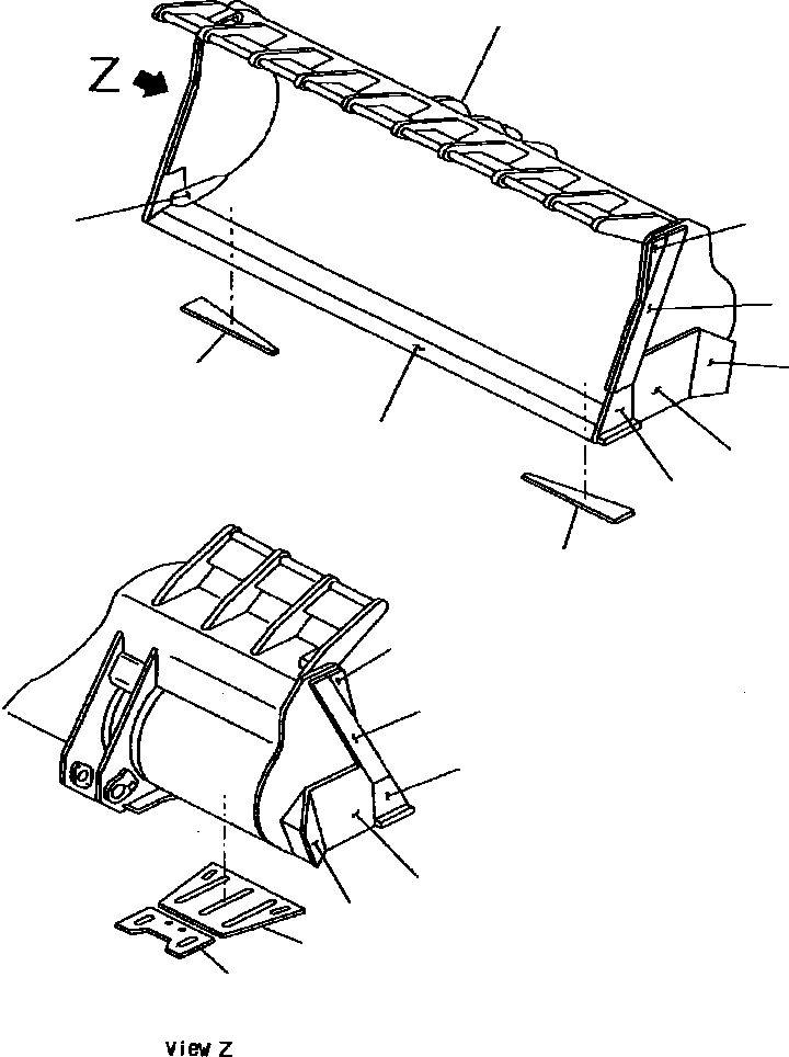 Схема запчастей Komatsu WA800-2LC - FIG NO. 7A КОВШ, .M (БЕЗ TOOTH) РАБОЧЕЕ ОБОРУДОВАНИЕ