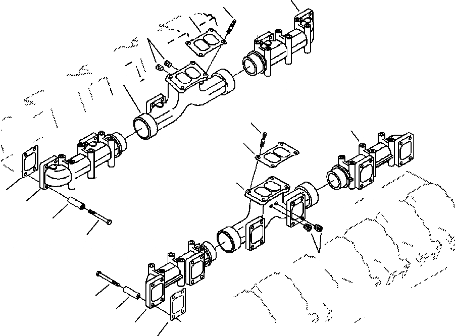 Схема запчастей Komatsu WA800-3LC - A8-A9A ВЫПУСКНОЙ КОЛЛЕКТОР (заводской номер A-) ДВИГАТЕЛЬ