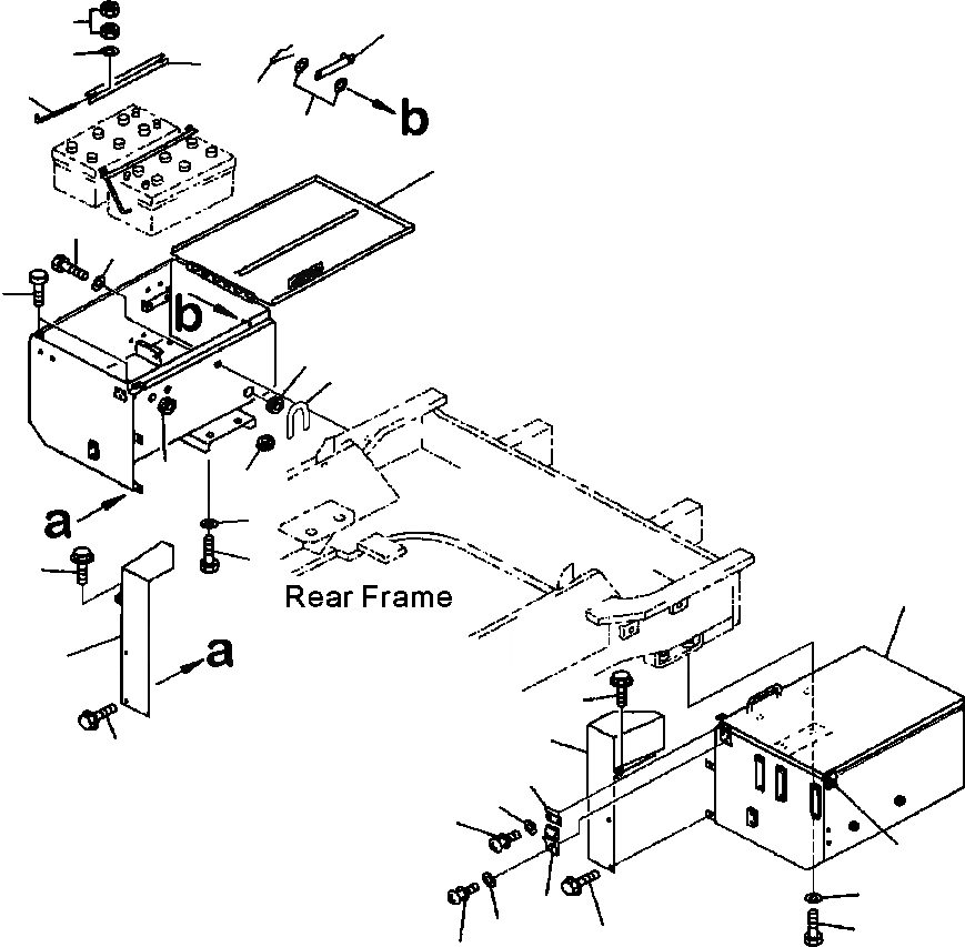 Схема запчастей Komatsu WA800-3LC - E-A КОРПУС АККУМУЛЯТОРА И КРЕПЛЕНИЯ АККУМУЛЯТОРАING ЭЛЕКТРИКА