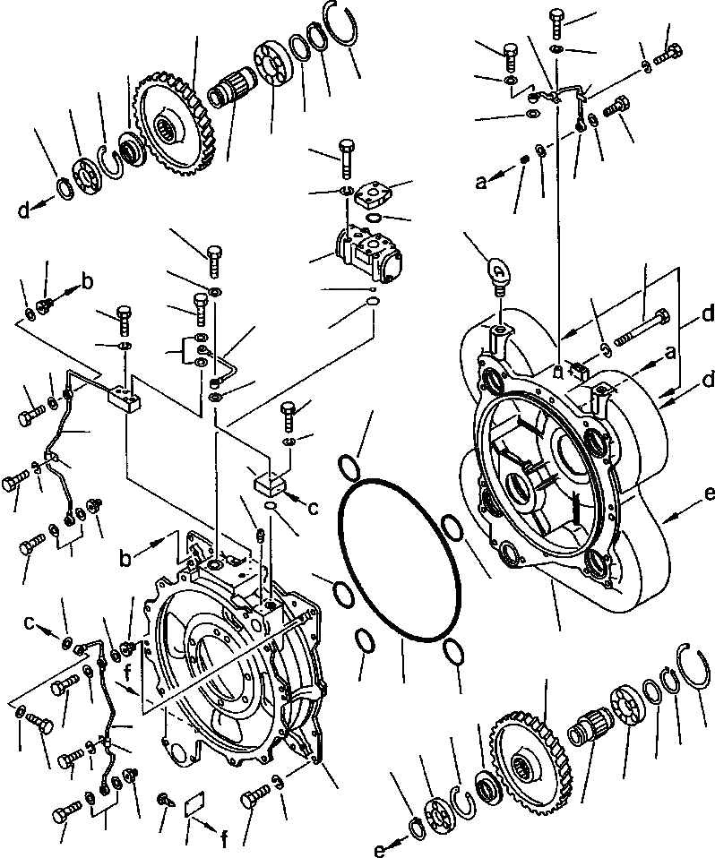 Схема запчастей Komatsu WA800-3LC - F-A КОРПУС ГИДРОТРАНСФОРМАТОРА СИЛОВАЯ ПЕРЕДАЧА И КОНЕЧНАЯ ПЕРЕДАЧА