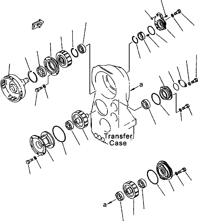 Схема запчастей Komatsu WA800-3LC - F-7A ТРАНСМИССИЯ ВЫХОДНОЙ ВАЛ (/) СИЛОВАЯ ПЕРЕДАЧА И КОНЕЧНАЯ ПЕРЕДАЧА