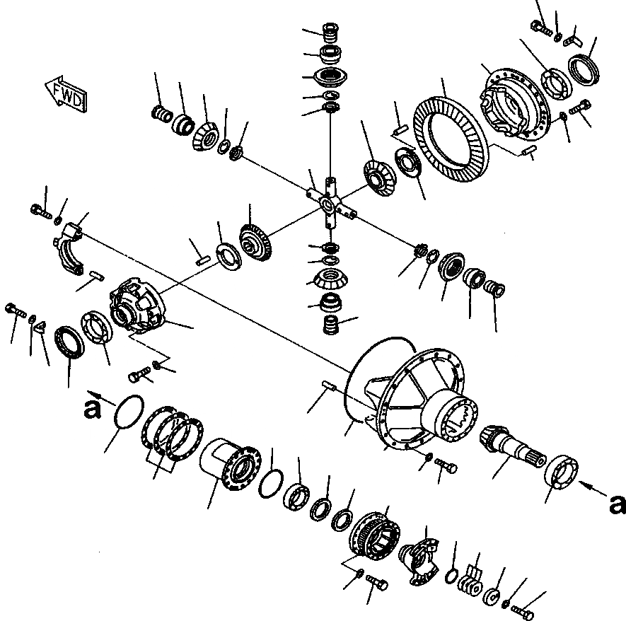 Схема запчастей Komatsu WA800-3LC - F-A ПЕРЕДНИЙ МОСТ ПЕРЕДНИЙ ДИФФЕРЕНЦИАЛ СИЛОВАЯ ПЕРЕДАЧА И КОНЕЧНАЯ ПЕРЕДАЧА
