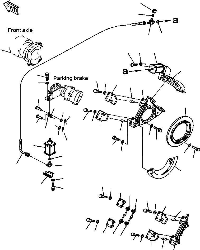 Схема запчастей Komatsu WA800-3LC - F-A ПЕРЕДНИЙ МОСТ СТОЯНОЧНЫЙ ТОРМОЗ КРЕПЛЕНИЕ СИЛОВАЯ ПЕРЕДАЧА И КОНЕЧНАЯ ПЕРЕДАЧА