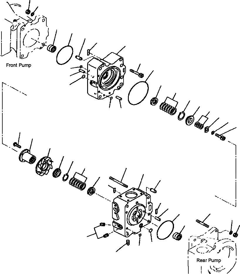 Схема запчастей Komatsu WA800-3LC - H-A НАСОС РУЛЕВ. УПРАВЛ-Я ПЕРЕДН. И ЗАДН. END КРЫШКА (заводской номер A- ) ГИДРАВЛИКА