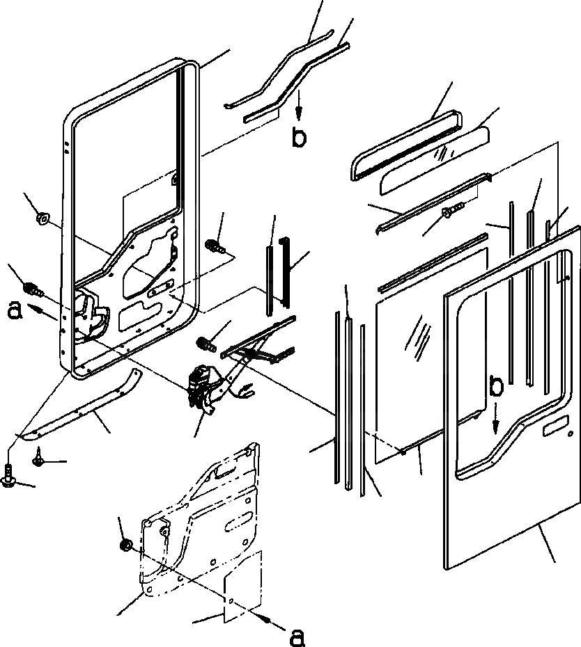 Схема запчастей Komatsu WA800-3LC - K-A ЛЕВ. ДВЕРЬ ASSEMBLY ДВЕРЬ РАМА, ОКНА И РЕГУЛЯТОР OPERATORS ОБСТАНОВКА И СИСТЕМА УПРАВЛЕНИЯ