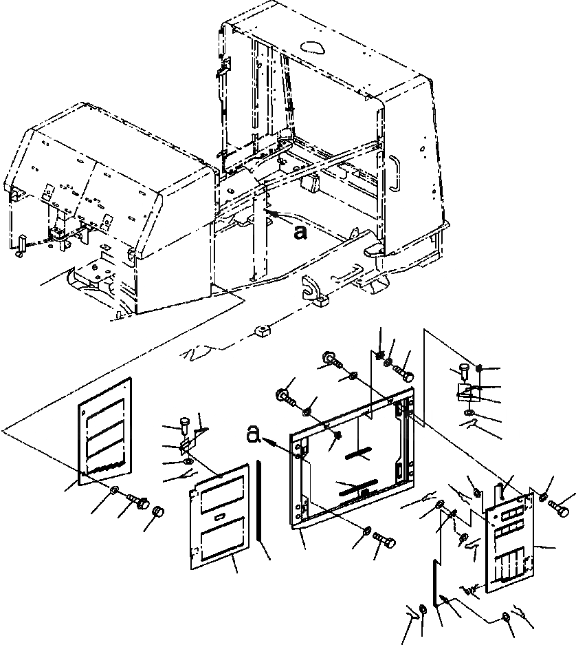 Схема запчастей Komatsu WA800-3LC - M-A КАПОТ ЛЕВ. ДВЕРЬ И COVER ЧАСТИ КОРПУСА