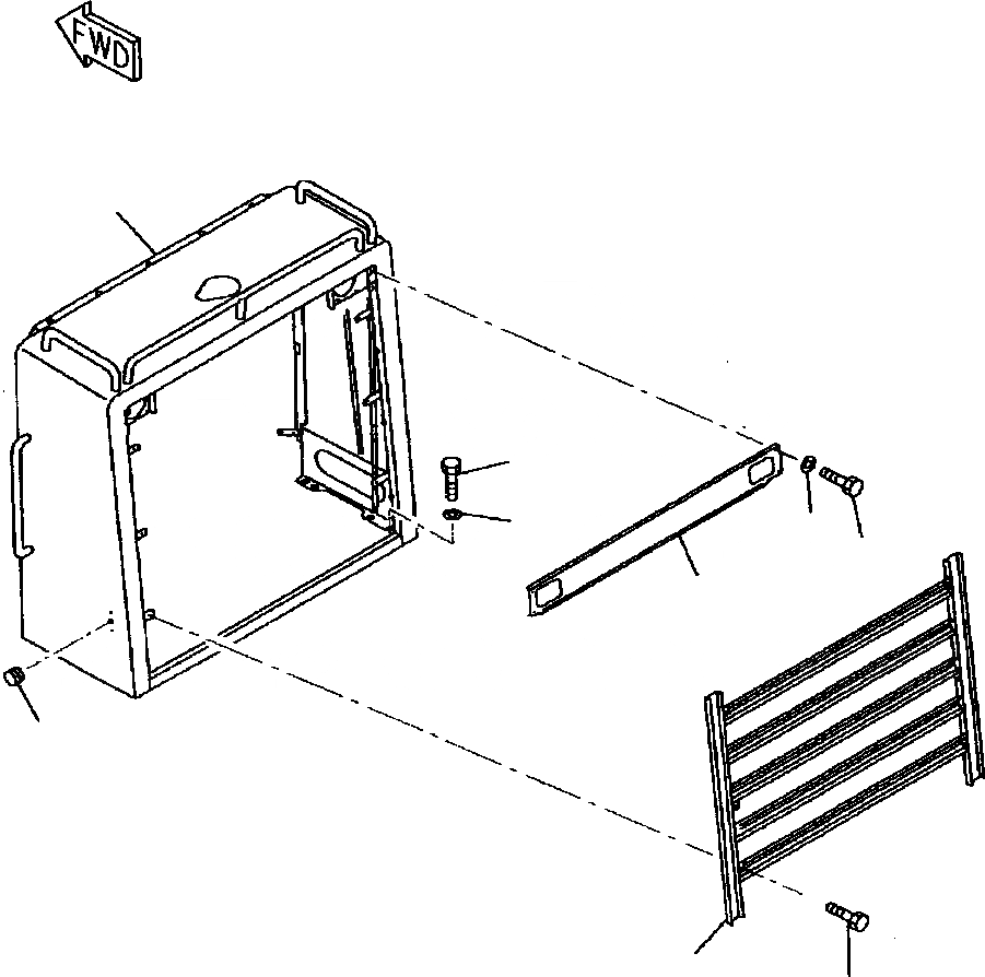 Схема запчастей Komatsu WA900-1L - FIG NO. ЗАЩИТА РАДИАТОРА РАМА