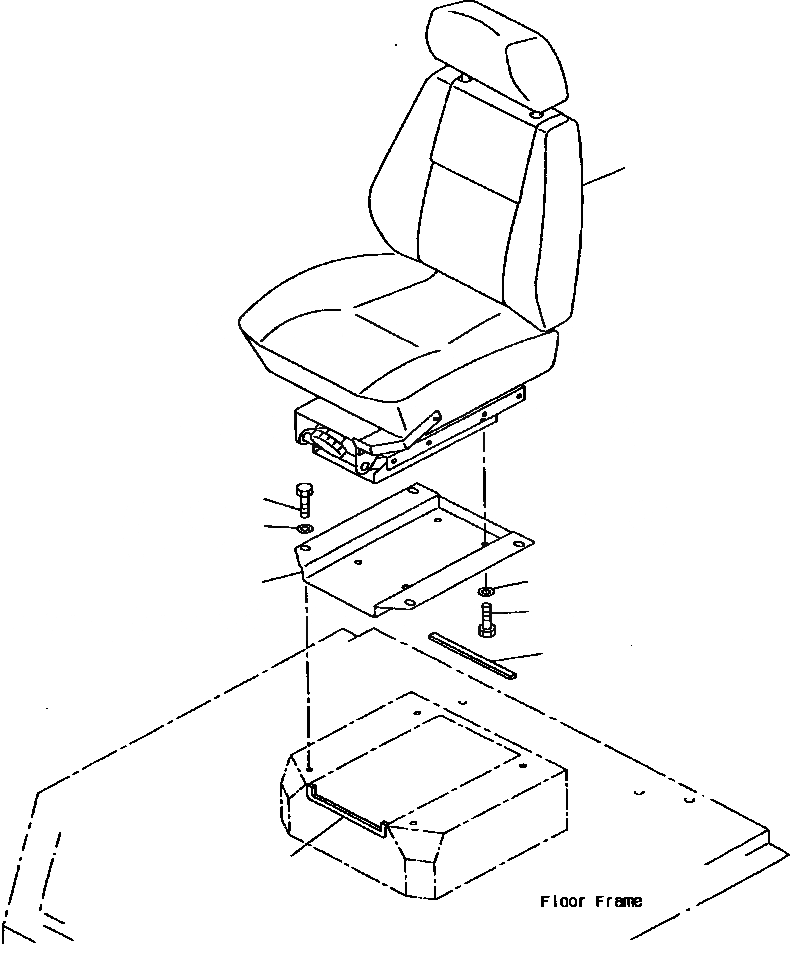 Схема запчастей Komatsu WA900-1L - FIG NO. СИДЕНЬЕ ОПЕРАТОРА И КРЕПЛЕНИЕ РАМА
