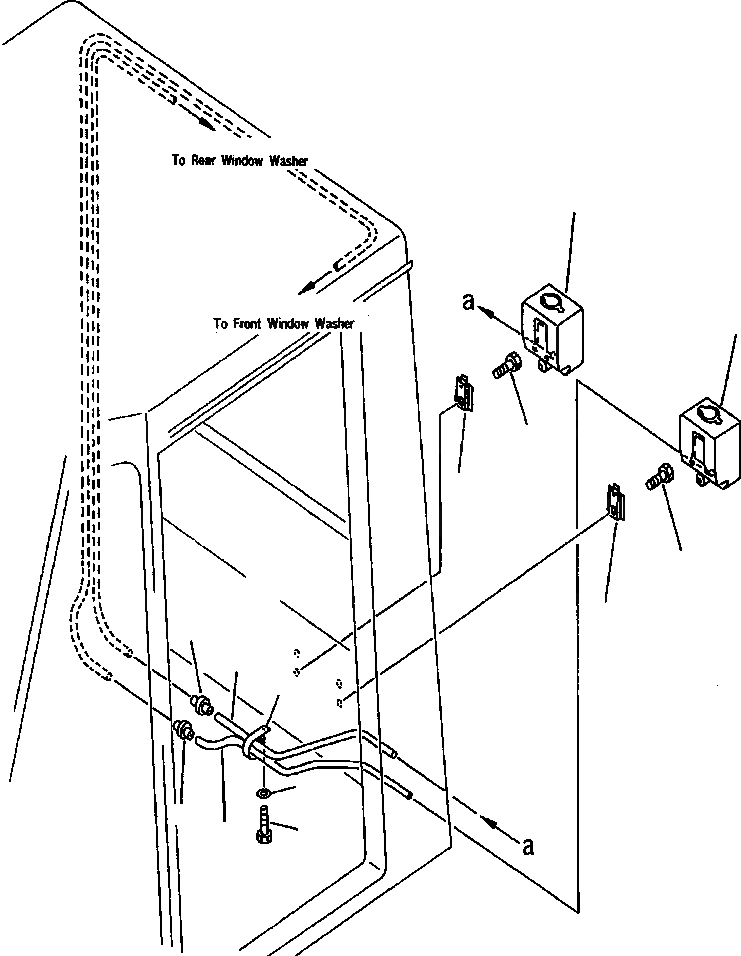 Схема запчастей Komatsu WA900-1L - FIG NO. ОМЫВАТЕЛЬ СТЕКЛА РАМА
