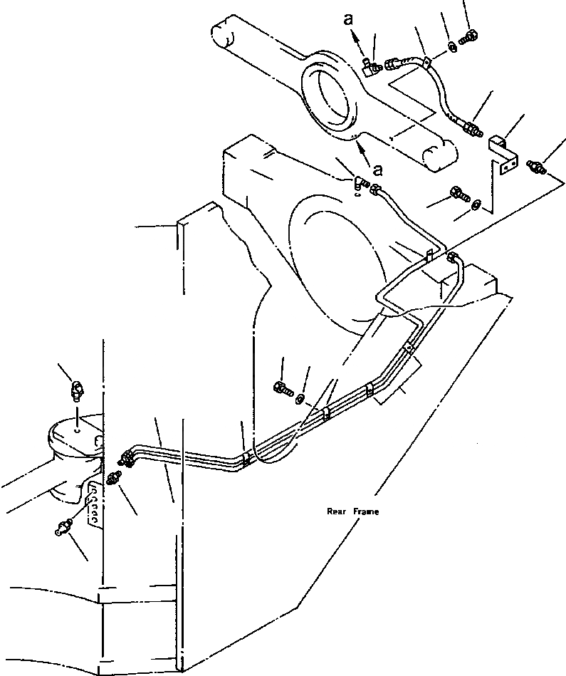 Схема запчастей Komatsu WA900-1L - FIG NO. 8 УДАЛЕНН. СИСТЕМА СМАЗКИ (ЗАДН. /) РАМА