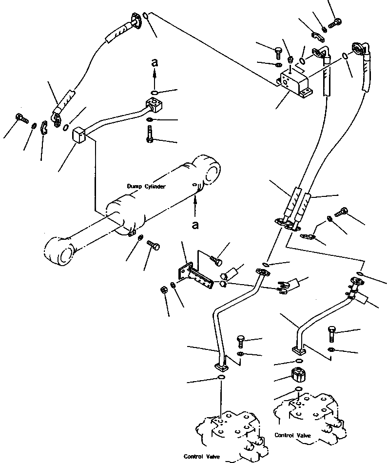 Схема запчастей Komatsu WA900-1L - FIG NO. ГИДРОЛИНИЯ (ЛИНИЯ ГИДРОЦИЛИНДРА КОВША /) УПРАВЛ-Е РАБОЧИМ ОБОРУДОВАНИЕМ