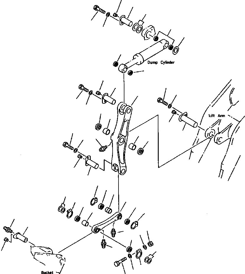 Схема запчастей Komatsu WA900-1L - FIG NO. 7B КОЛЕНЧАТЫЙ РЫЧАГ РАБОЧЕЕ ОБОРУДОВАНИЕ