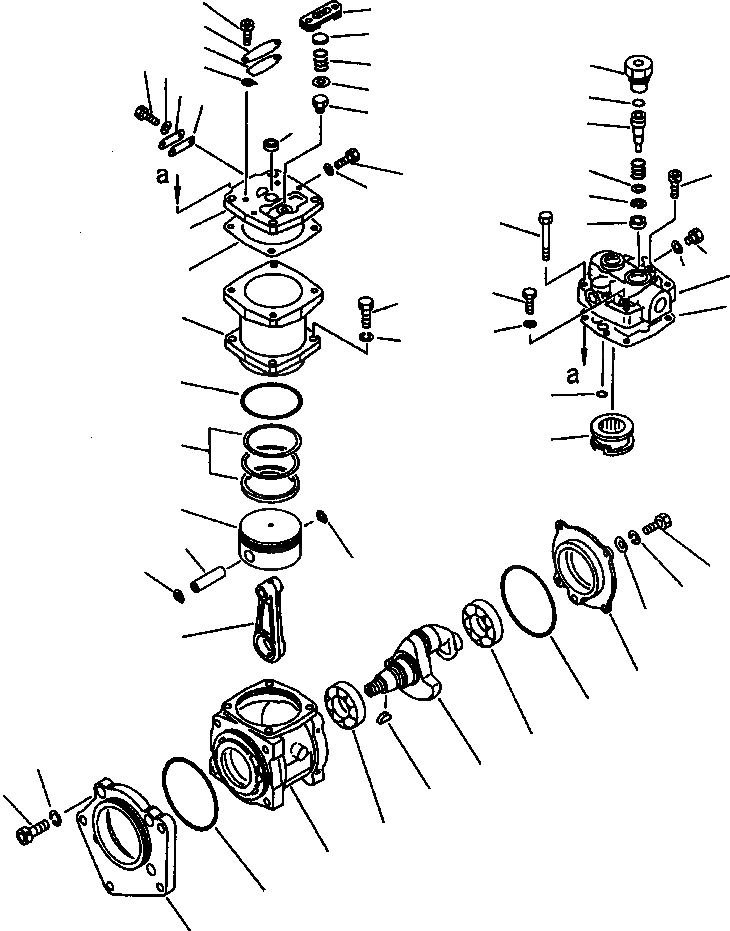 Схема запчастей Komatsu WA900-1L - FIG NO. 7 КОМПРЕССОР (ЗАДН.) АКСЕССУАРЫ