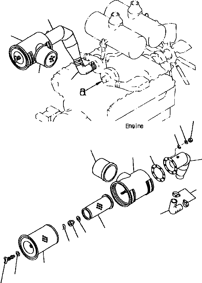 Схема запчастей Komatsu WA900-1LC A20008-UP - FIG NO. ВОЗДУХООЧИСТИТЕЛЬ И СОЕДИН-ЕS КОМПОНЕНТЫ ДВИГАТЕЛЯ & ЭЛЕКТРИКА