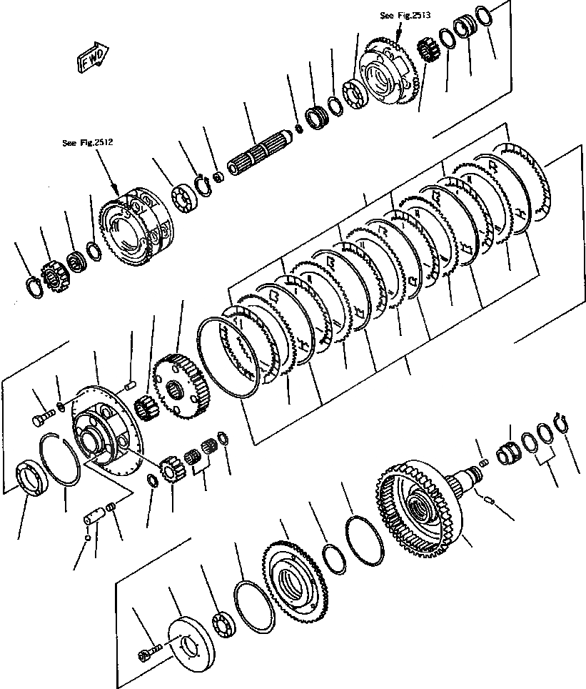 Схема запчастей Komatsu WA900-1LC A20008-UP - ТРАНСМИССИЯ (3 МУФТА) ГИДРОТРАНСФОРМАТОР И ТРАНСМИССИЯ