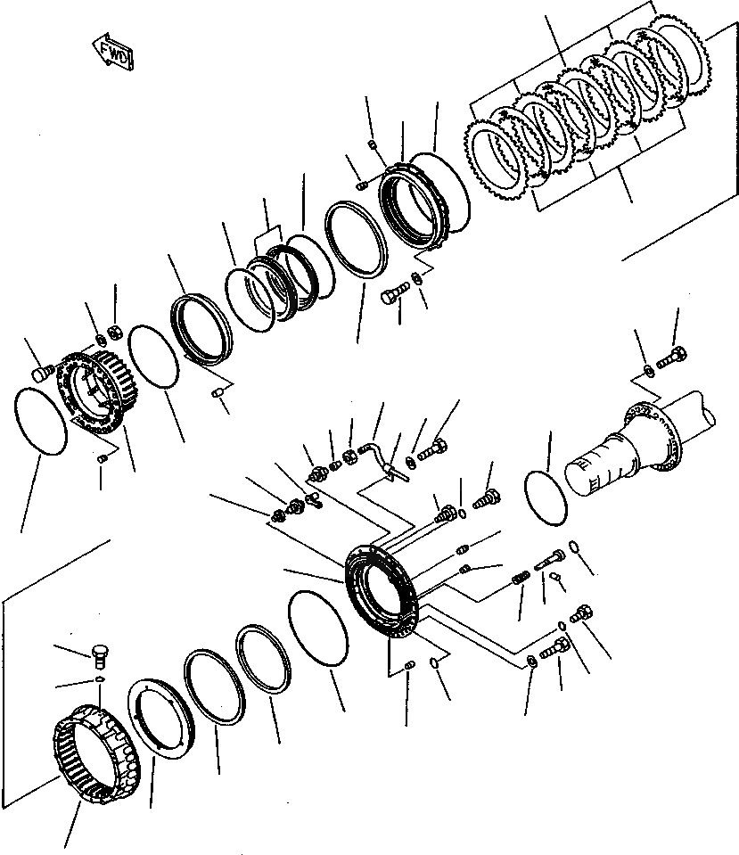 Схема запчастей Komatsu WA900-1LC A20008-UP - FIG NO. ПЕРЕДНИЕ ТОРМОЗА ВЕДУЩ. ВАЛ