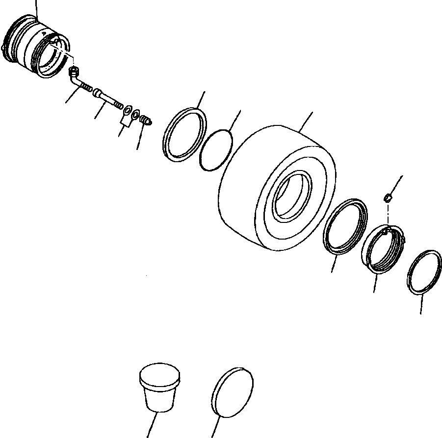 Схема запчастей Komatsu WA900-1LC A20008-UP - FIG NO. КОЛЕСА И БЕСКАМЕРНЫЕ ШИНЫ ВЕДУЩ. ВАЛ
