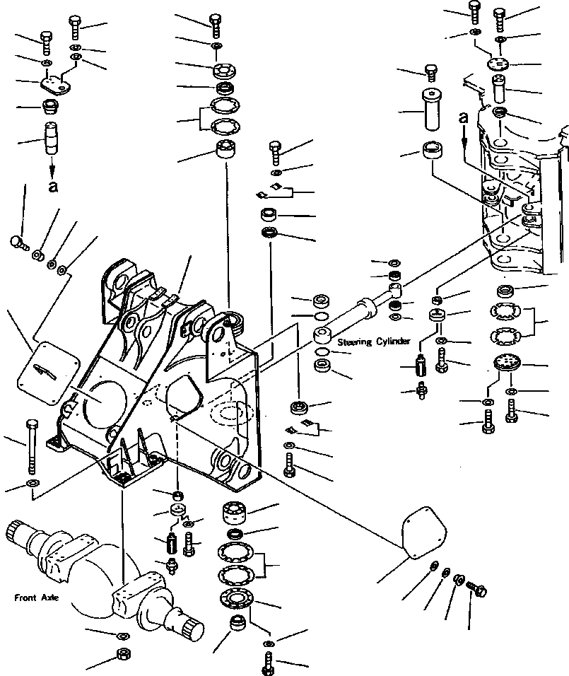 Схема запчастей Komatsu WA900-1LC A20008-UP - FIG NO. ПЕРЕДН. РАМА РАМА